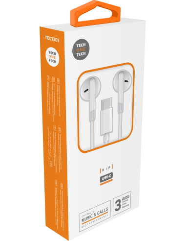 Auriculares HIP blancos intraural con USB-C