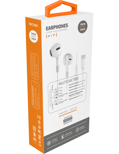 Auriculares HIP blancos intraural con USB-C
