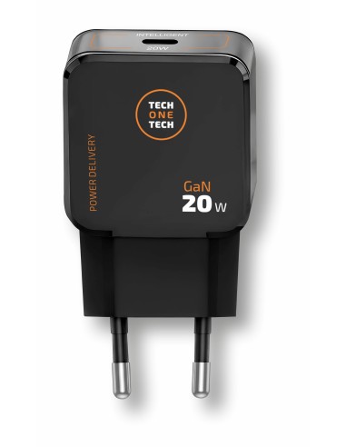 Cargador Ultrarrápido GaN 20w negro + cable USB-C