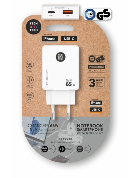 Cargador Notebook/móvil 65W GaN PD