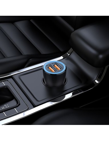 Cargador mechero coche + cable USB-C negro - 12W  
