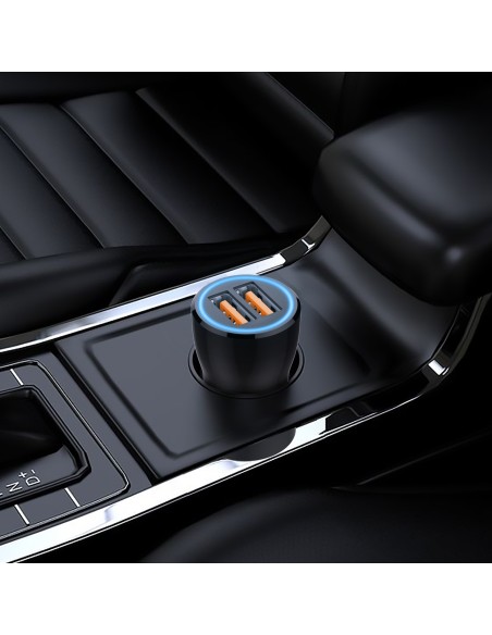 Cargador mechero coche + cable USB-C negro - 12W  