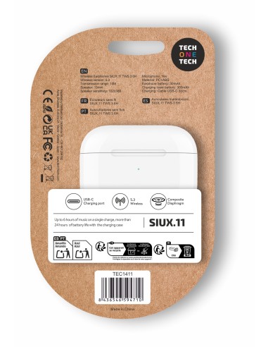 Auriculares inalámbrico SIUX.11 blancos TWS 6H