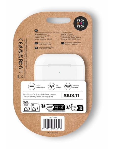 Auriculares inalámbrico SIUX.11 blancos TWS 6H