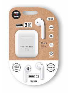 Auriculares inalámbricos SIUX.02 blancos TWS 6H