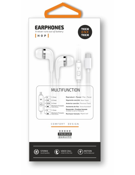Auriculares HOP blancos intrauditivos conect USB-C