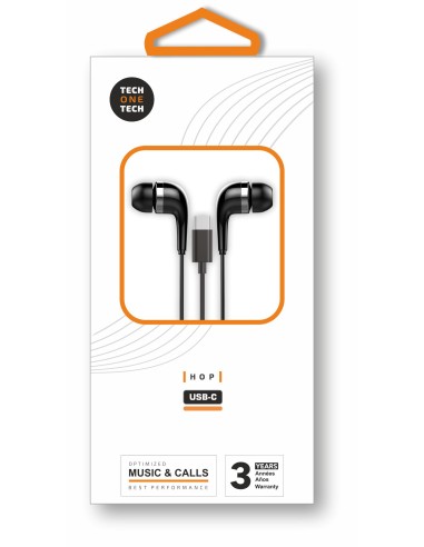 Auriculares HOP negros intrauditivos conect. USB-C