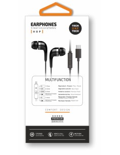 Auriculares HOP negros intrauditivos conect. USB-C 2