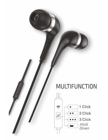 Auriculares HOP negros intrauditivos conect. USB-C