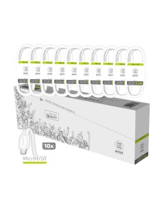 PACK ahorro 10 Cables BSK Micro-USB  2,4A blanco
