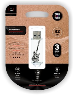 Crazy black guitar pendrive 32 Gb