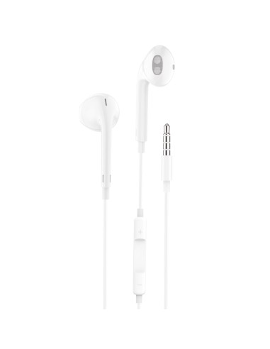 Auriculares earTECH white intraural,con. mini-jack