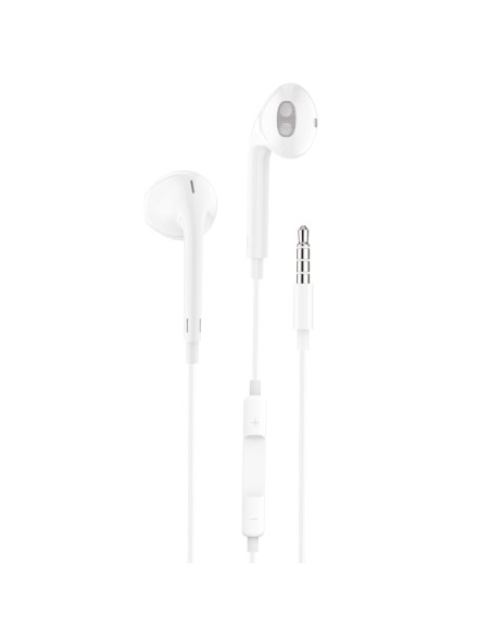Auriculares earTECH white intraural,con. mini-jack