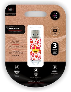 EmojiTech Heart-eyes pendrive 32 Gb memoria usb