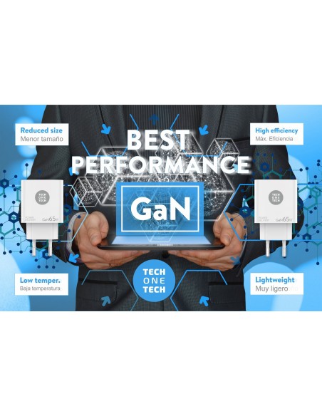 Cargador Notebook/móvil 65W GaN PD + Cable 1,2M 5A