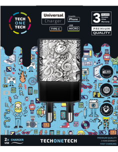 Cargador Art-deco, 2x USB, 2,4A