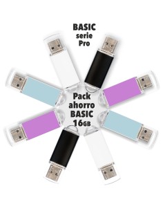  Pack ahorro 8 pendrives Basic 16 gb