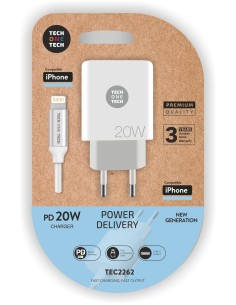 Cargador 20W PD + cable lightning / Apple